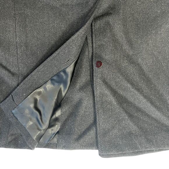 VTG Amalgamated Clothing Union Made Gray Men’s Wool Houndstooth Overcoat Medium - Picture 6 of 9